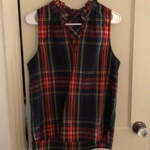 JCREW Holiday plaid tank top
